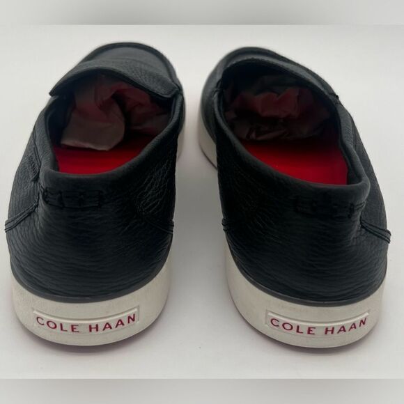 Cole Haan Black and White Leather Loafers - Picture 8 of 11